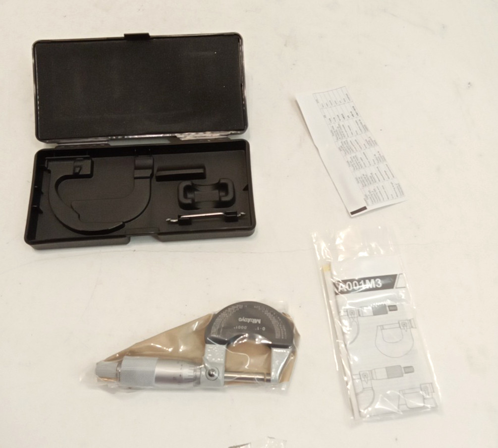 Mitutoyo 102-327-10 Mechanical Outside Micrometer 0-1″ Range 0.0001″ Graduation