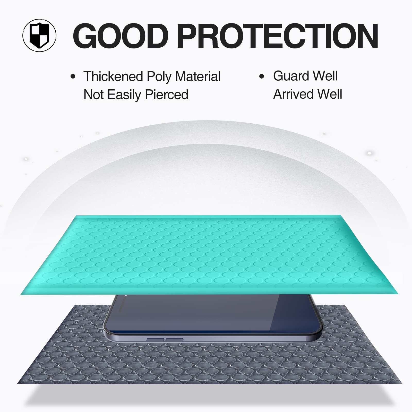 Bubble Mailers 4×8 Inch Teal 50 Pack Usable Size 4×7 Inch Poly Padded Envelop…