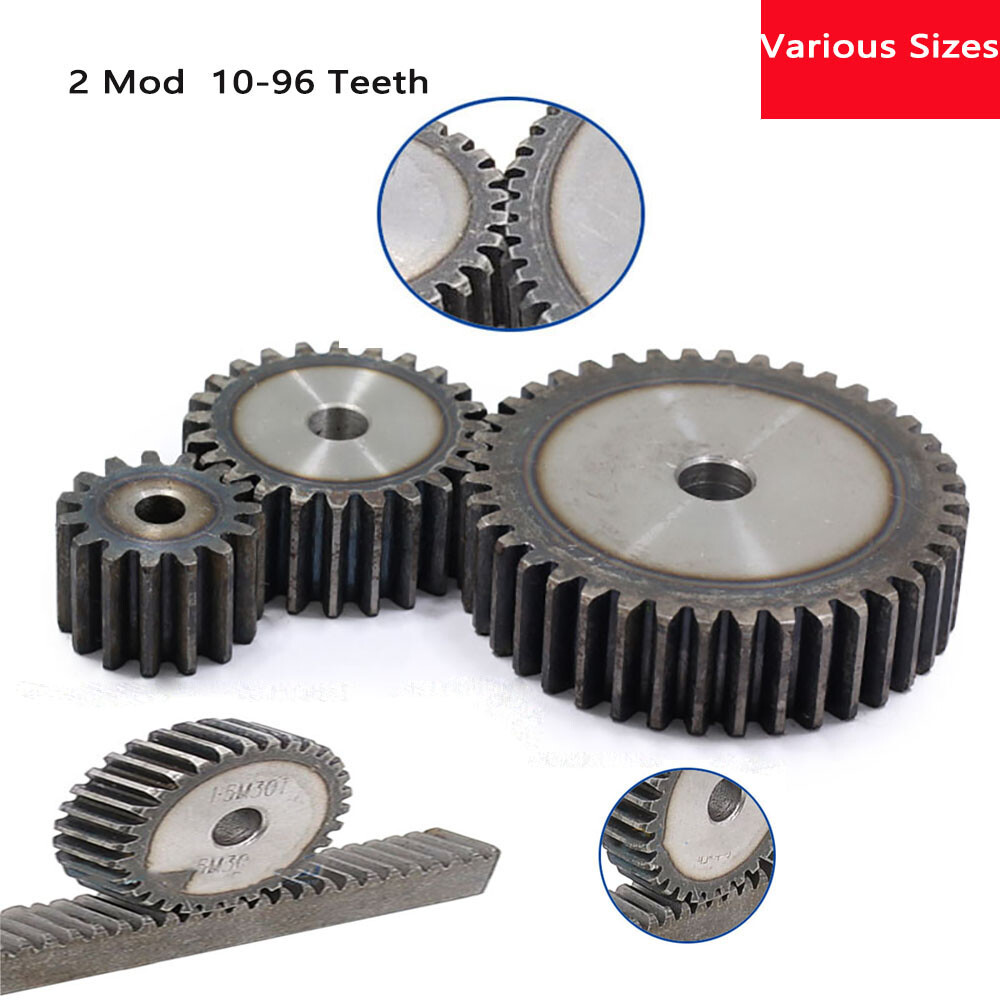 Module 2M Flat Gear Motor Transmission Spur Gear 10T to 96T Gears With Screw