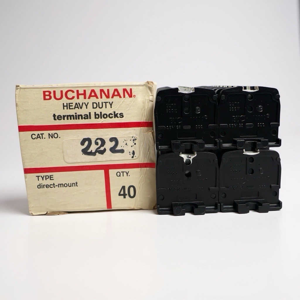 BUCHANAN 222 BU HEAVY DUTY BOX Of 40 600 VOLT SERIES 200 TERMINAL BLOCKS . NIB