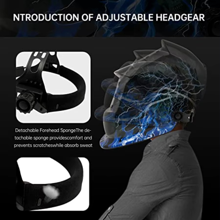 True Color Solar Auto Darkening Welding Helmet Arc Tig Mig Grinding Hood