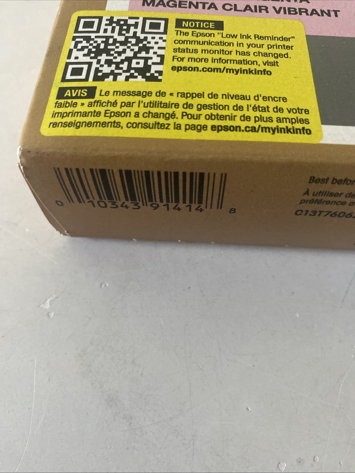 Epson T760620 (760) UltraChrome HD Ink Vivid Light Magenta New expire 04/2027