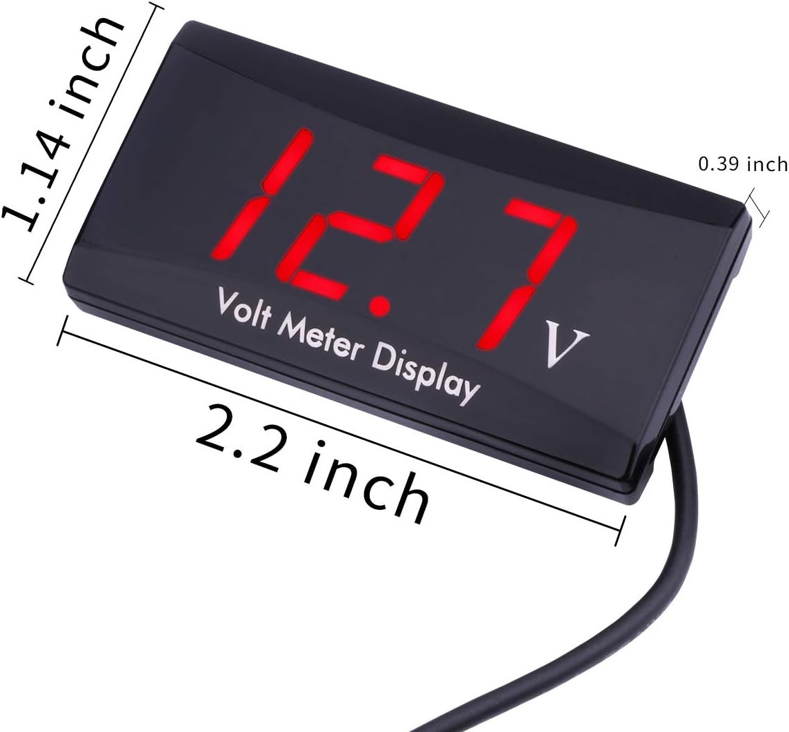 Waterproof 8V-16V Car Digital Voltmeter – LED Display for Real-Time Monitoring