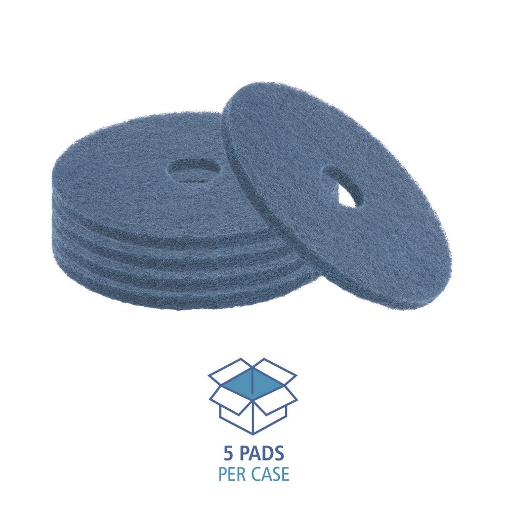 Boardwalk 4017BLU 17 in. Diameter Scrubbing Floor Pads – Blue (5/Carton) New