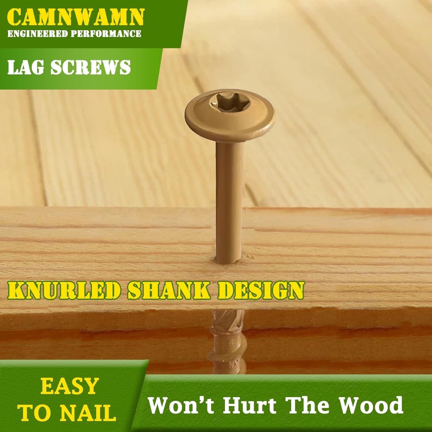 50-Pack #14x3in Bronze Coated Torx/Star Drive Structural Wood Screws Heavy