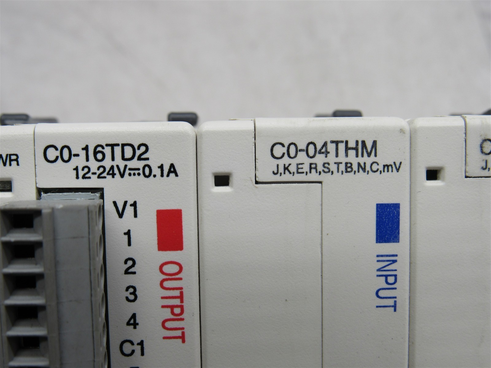 7 LOT Automation Direct 4x C0-04THM 1x C0-16TD2, C0-01-DD1-D, C0-01AC Modules