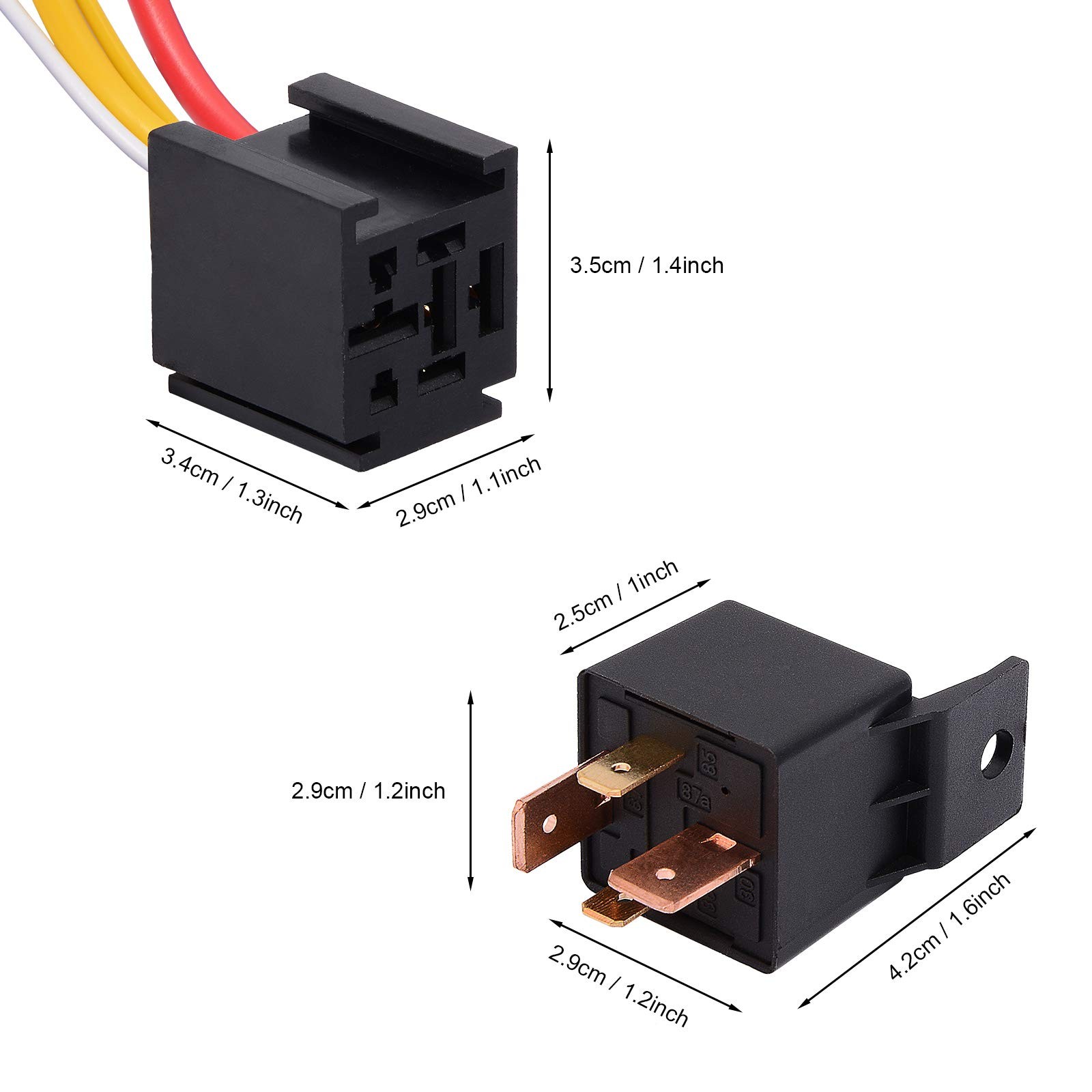 5 PCS Heavy Duty Truck Engine 4 Pin 80A 12V On/Off Normally Open Relay SPST