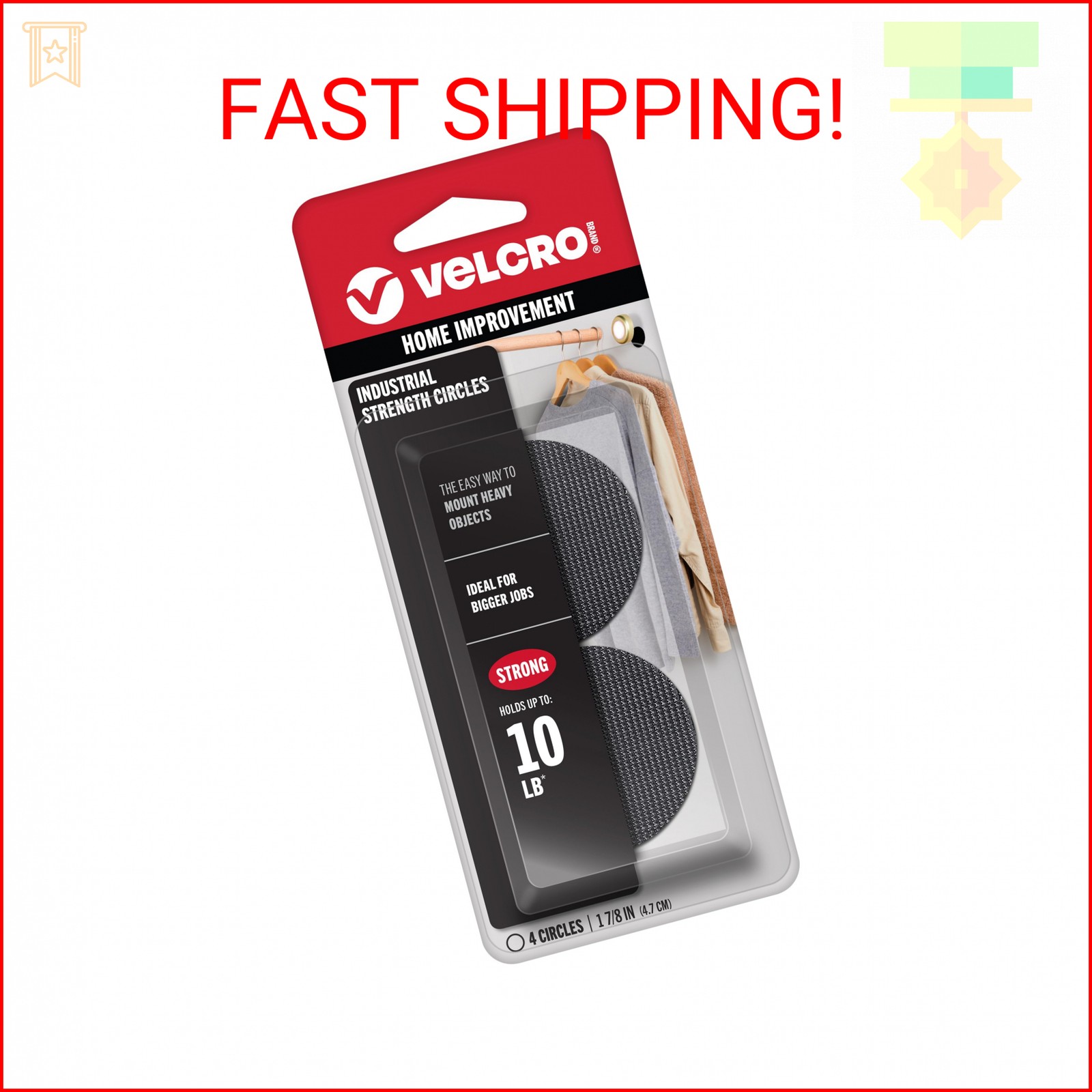VELCRO Brand Industrial Fasteners Stick-On Adhesive | Professional Grade Heavy D