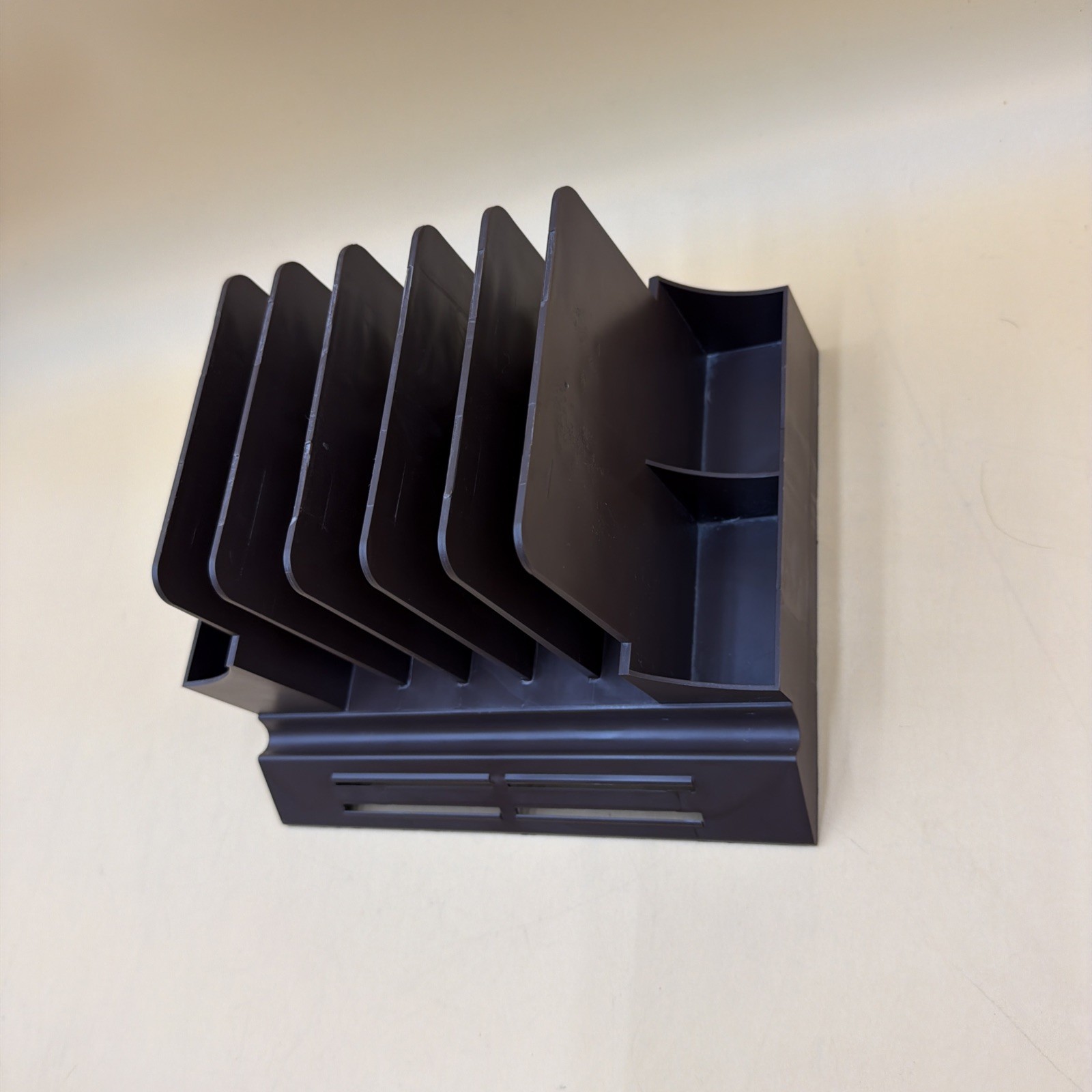 Vintage Action Industries Brown Plastic Desk Organizer Letter File Sorter 1970s