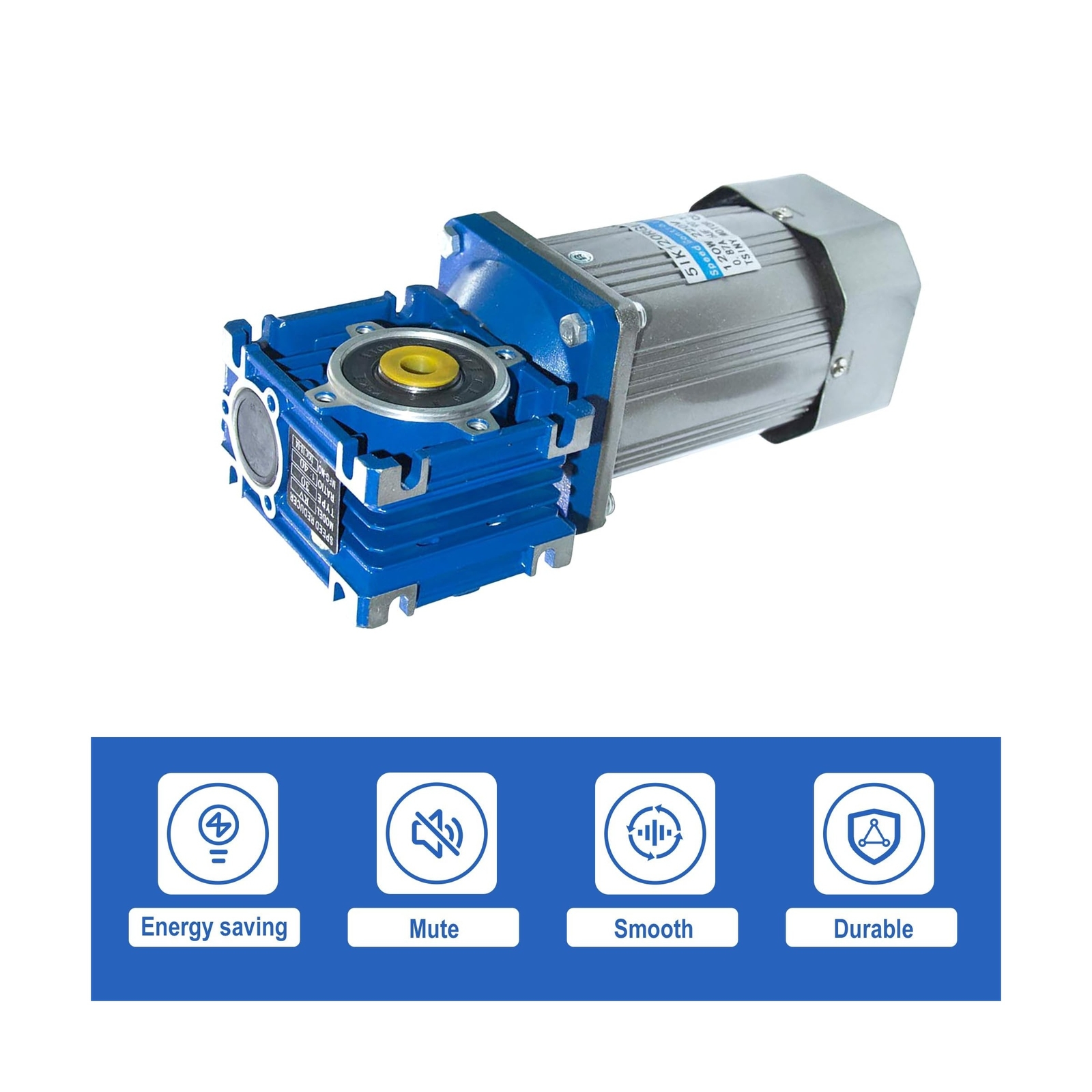 120W 110V 50/60HZ Low RPM 18rpm High Torque AC Worm Gear Reducer Motor with S…