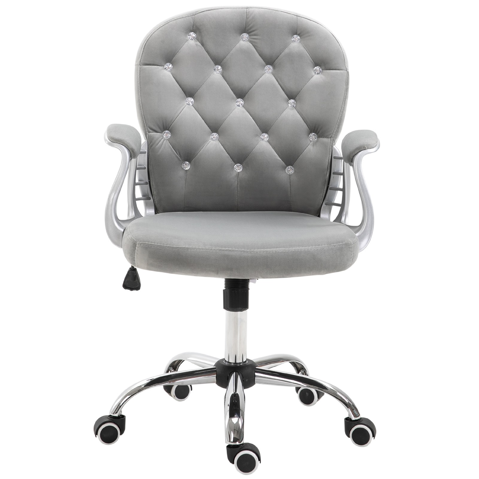 Vanity Mid Back Office Chair Tufted Backrest Swivel Rolling Wheels Task Chair