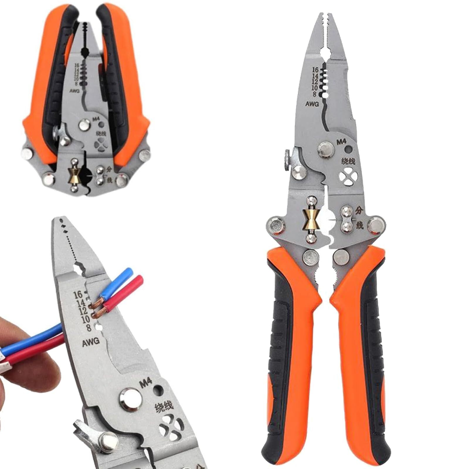 12-in-1 Multifunctional Foldable Wire Stripper Twister Crimping Tool