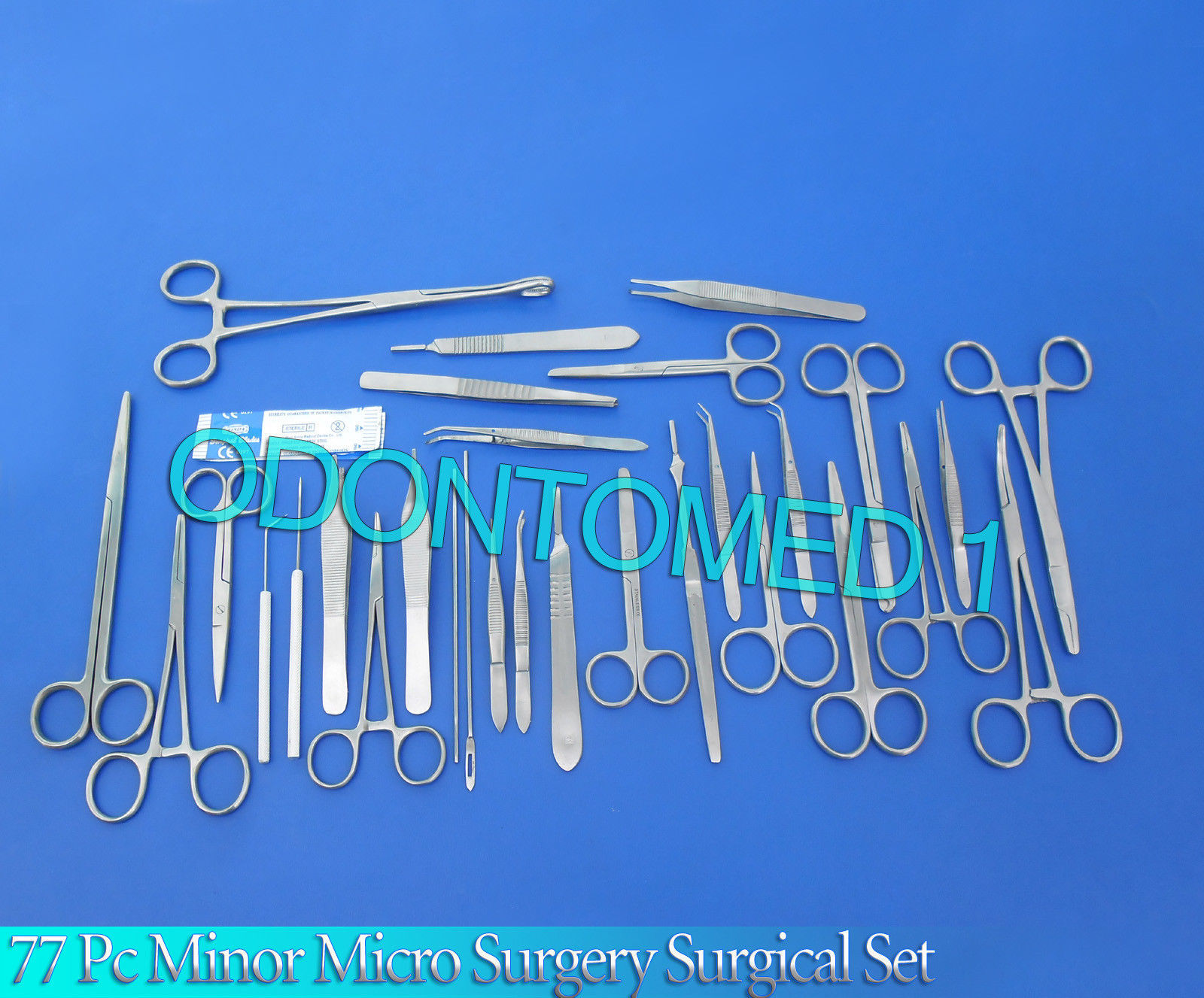 77 PC MINOR MICRO SURGERY SURGICAL VETERINARY INSTRUMENTS STUDENT SET DS-870
