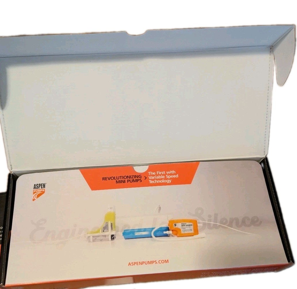 Aspen Pumps Silent+ Mini Orange Condensate Pump Kit, Variable Speed, 230V