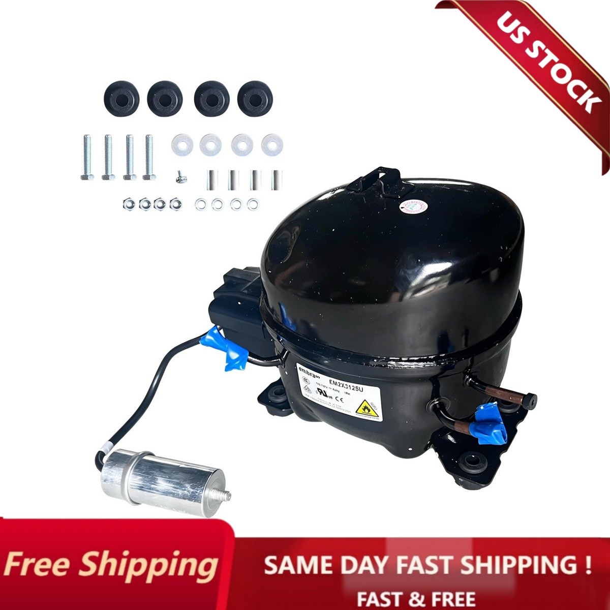 NEW Thermally Protected Compressor 115-127V 60 Hz 1PH EM2X3125U For Embraco