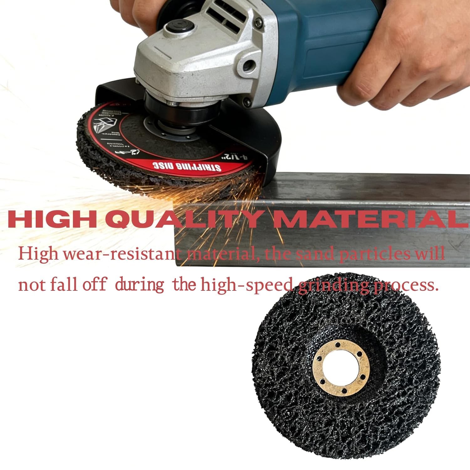 10 PCS 4.5″ x 7/8″ Black Poly Strip Discs, Rust Paint Oxidation Remover