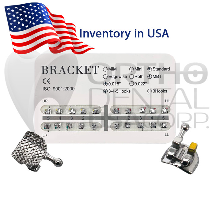 SET Orthodontic Bracket Standard Mini Mesh Base/Monoblock Base Roth/MBT H3,4,5