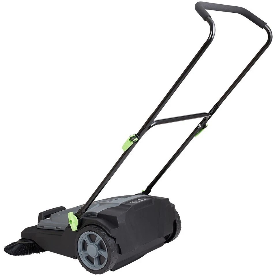 Walk-behind Hand Push Floor Sweeper 25.6″ Width 5 Gallon Waste Container