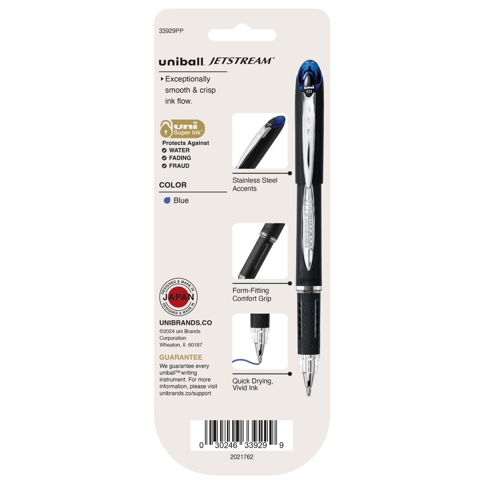 Uniball Jetstream Ballpoint Pens, Bold Point 1.0mm, Blue, 3 Office Product