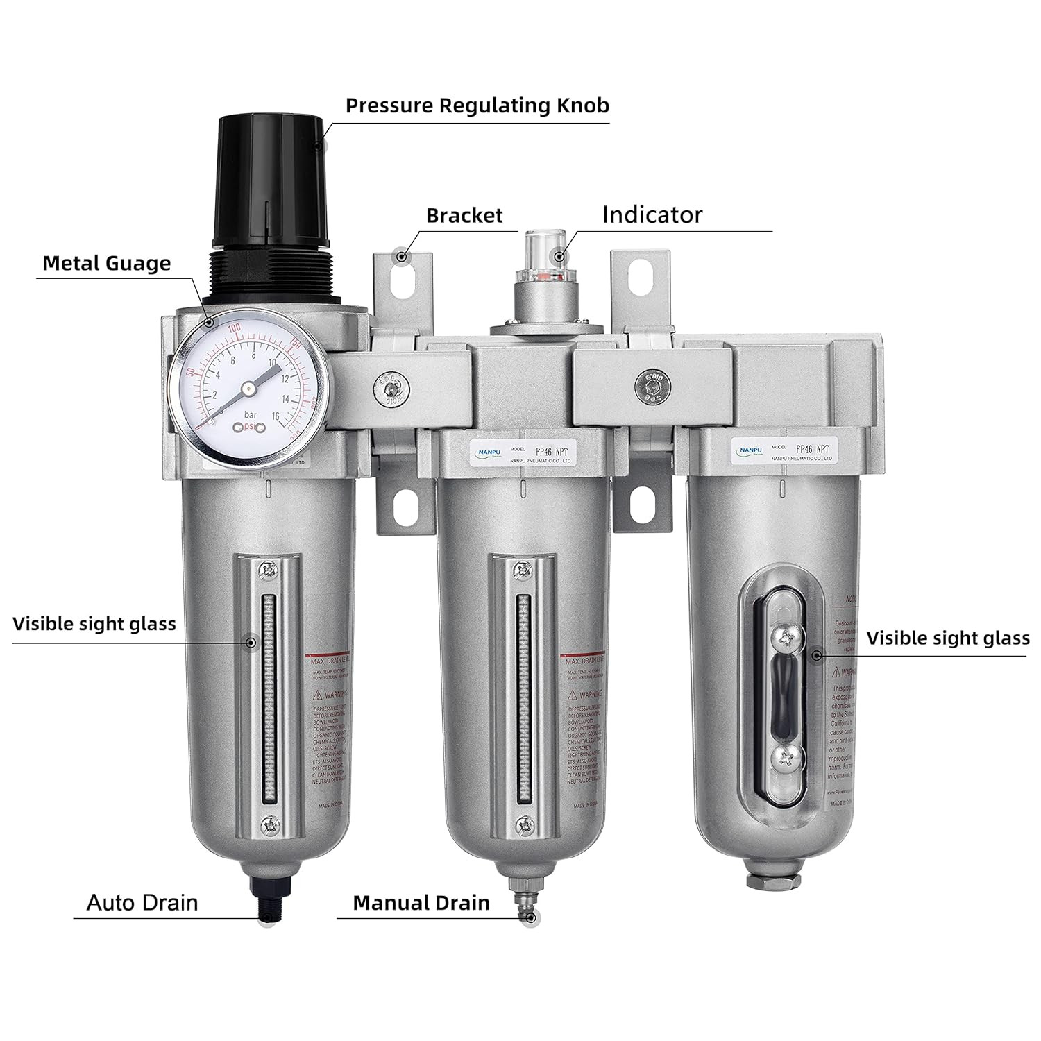 3/4″ NPT 3-Stage Air Drying System for Paint Spray & Plasma Cutter