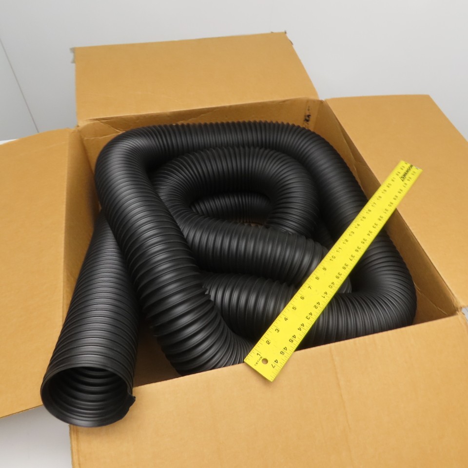 Flexaust 8731040000 T-7 4″ Medium Weight Black Thermoplastic Rubber Hose 25′
