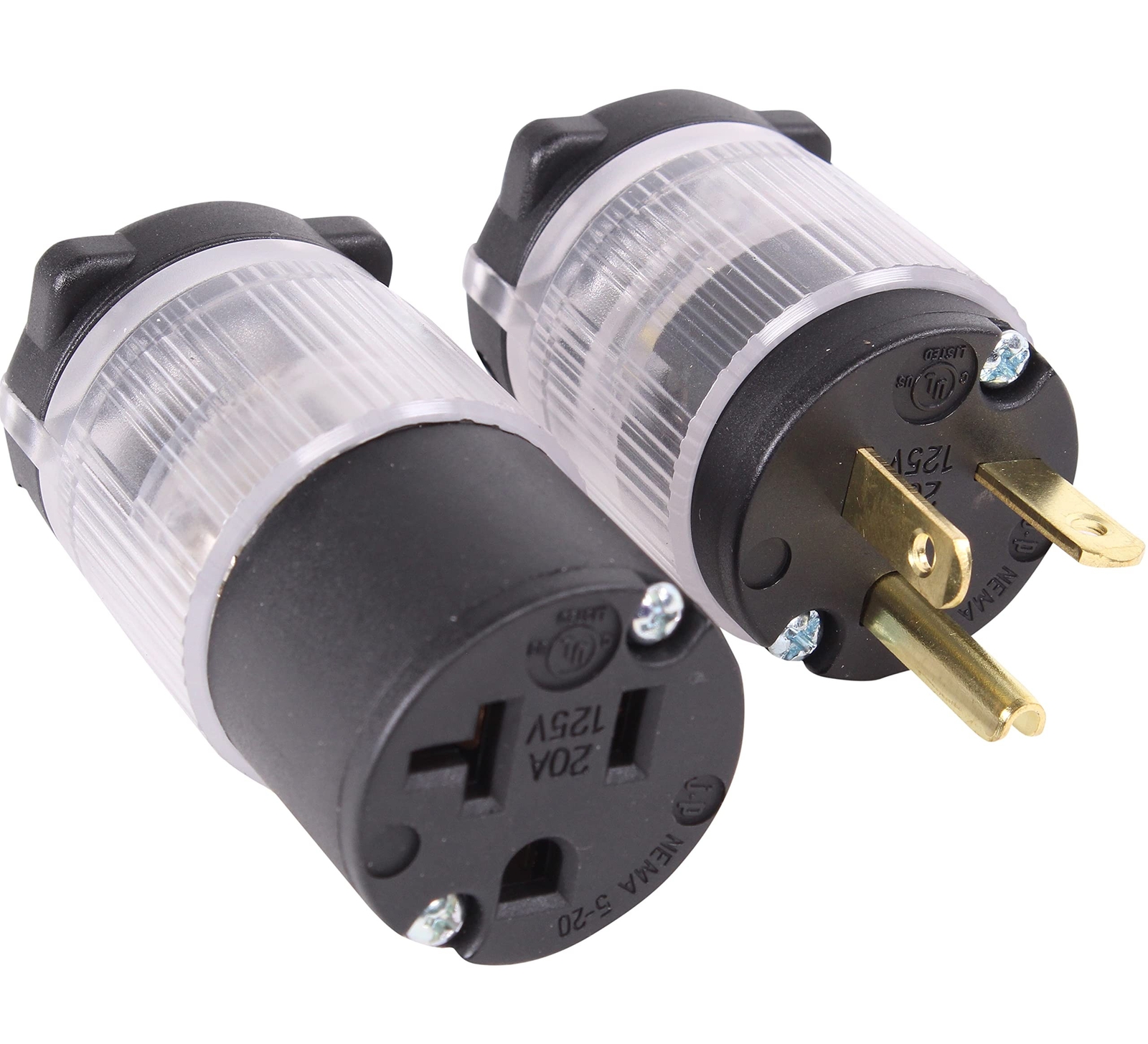 Journeyman-Pro HJP-520PC-LIT Lighted Plug & Connector Set 20 Amp 120-125 Volt…