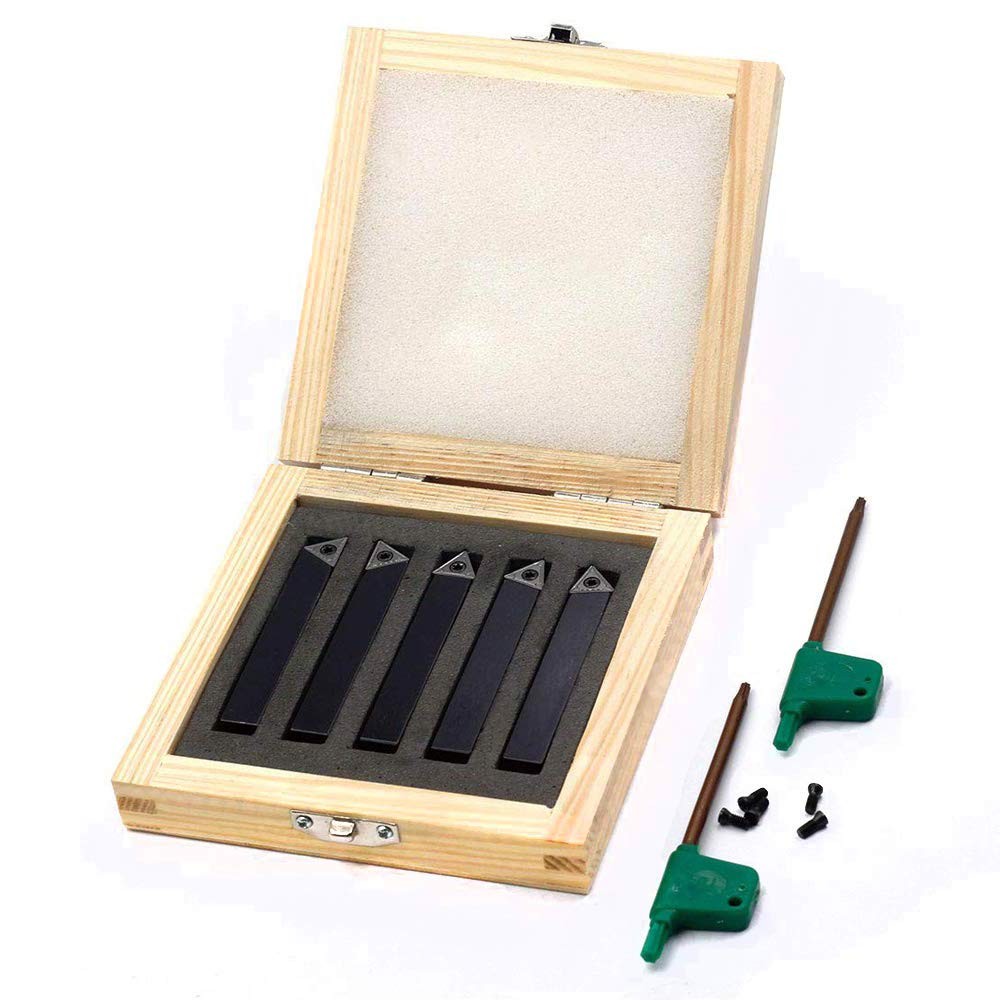OSCARBIDE 3/8″Mini Indexable Carbide Lathe Turning Tool Holder, Metal Lathe T…