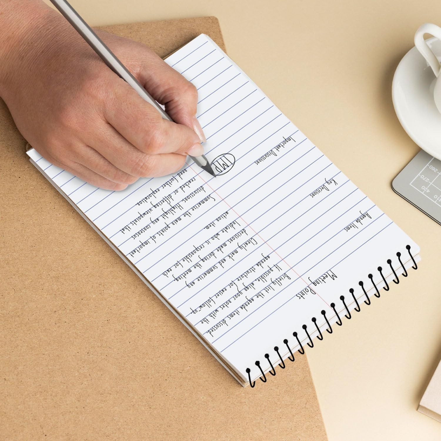 12 Pack Spiral Steno Pads, 6 X 9, Gregg Rule, Black Steno Pad, Long Lasting – 80