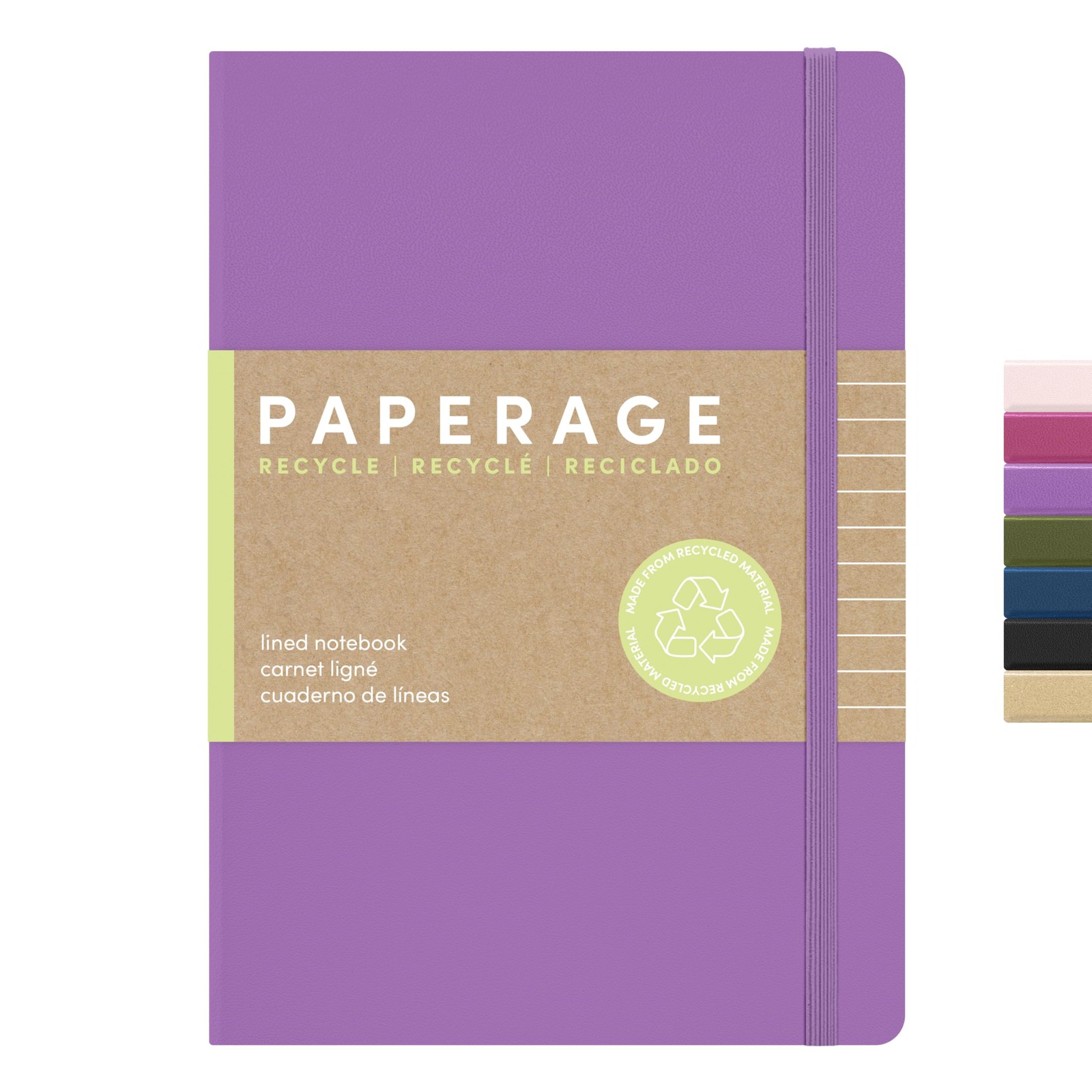 PAPERAGE Recycled Lined Journal Notebook, (Lilac), 160 Pages, Lined, Lilac