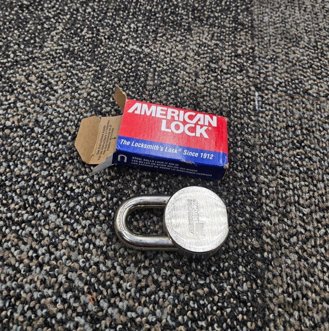 American Lock AH10KA Heavy Duty Solid Steel Chrome Plated Padlock