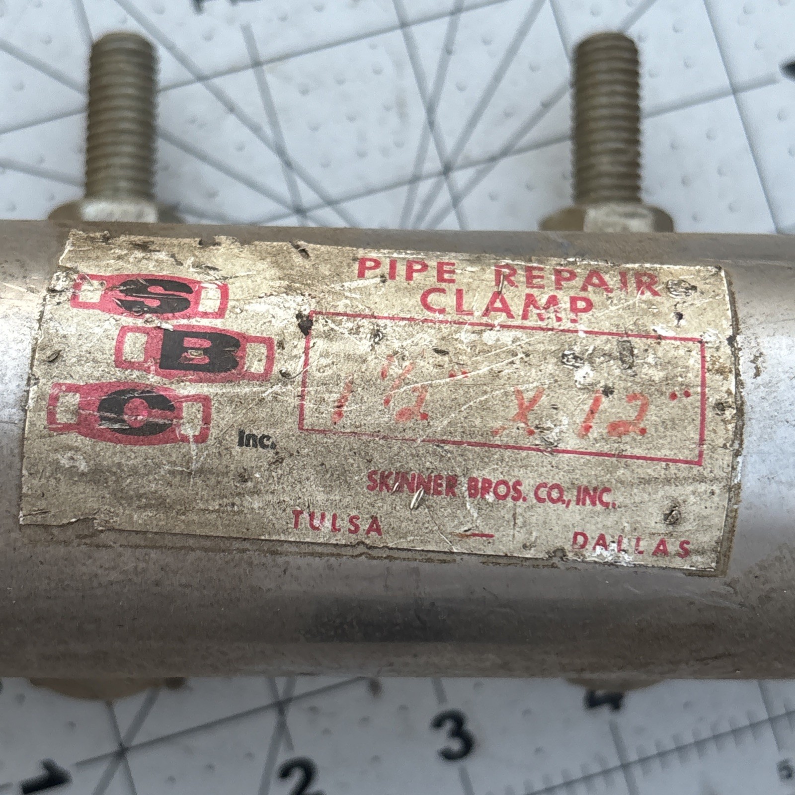 Pipe Repair Clamp 1-1/2″ (1.90 OD) x 12″ Long, Partial Coverage, Stainless Band
