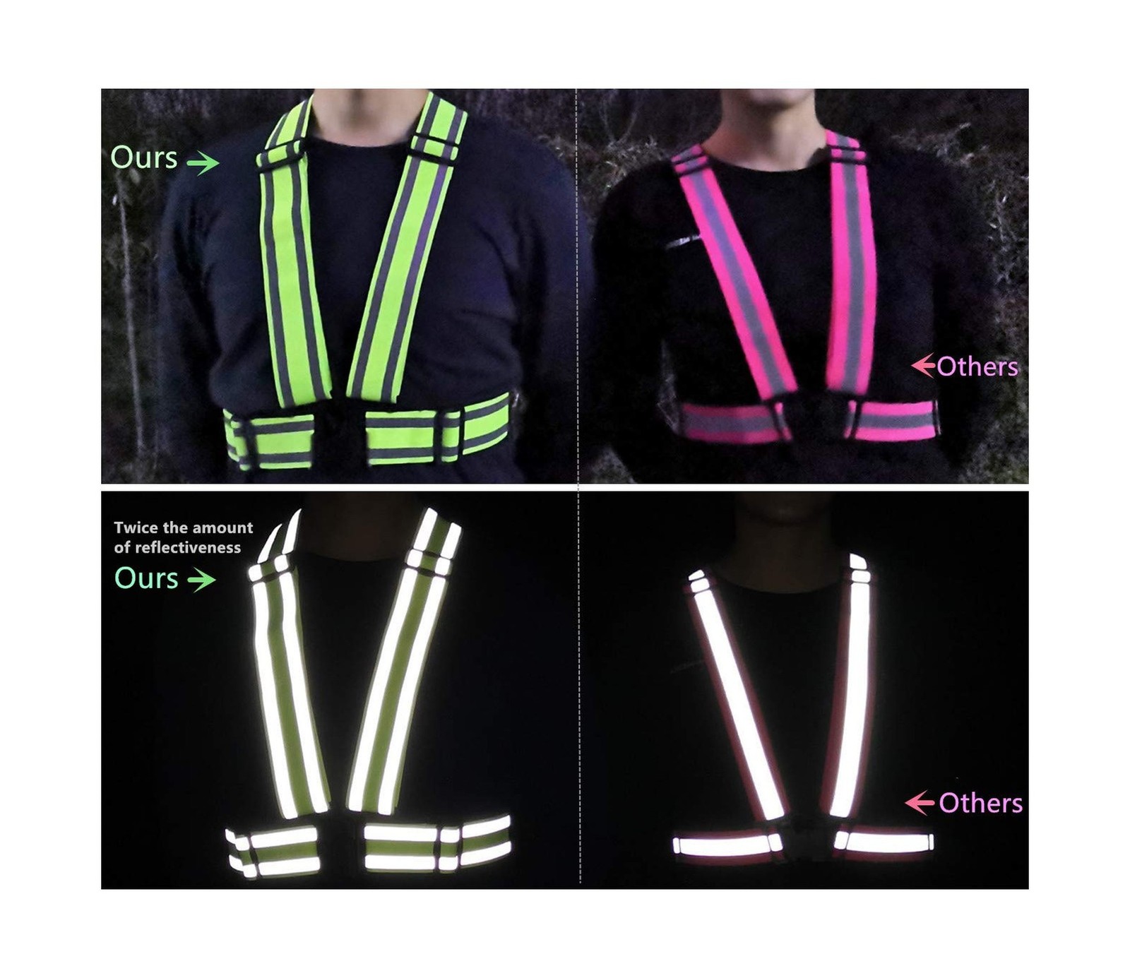 High Visibility straps |Safety Vest |Adjustable & Elastic | Ref… FAST USA SHIP