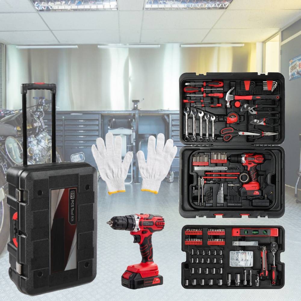 599 PCS Tool Set Mechanics Tool Kit Wrenches Socket w/ Trolley Case Box Organize