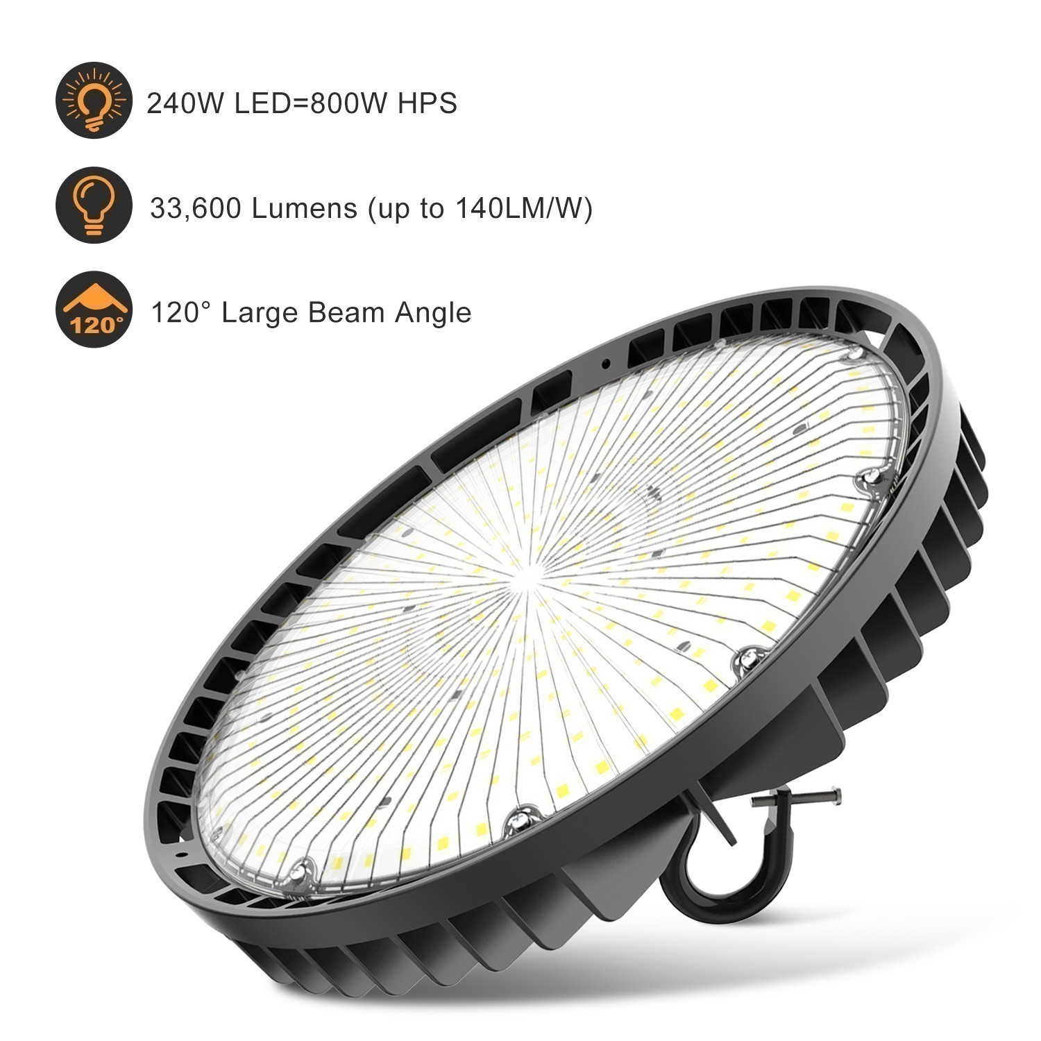 4PACK 240W UFO LED High Bay Light Garage Warehouse Commercial Lighting Dimmable