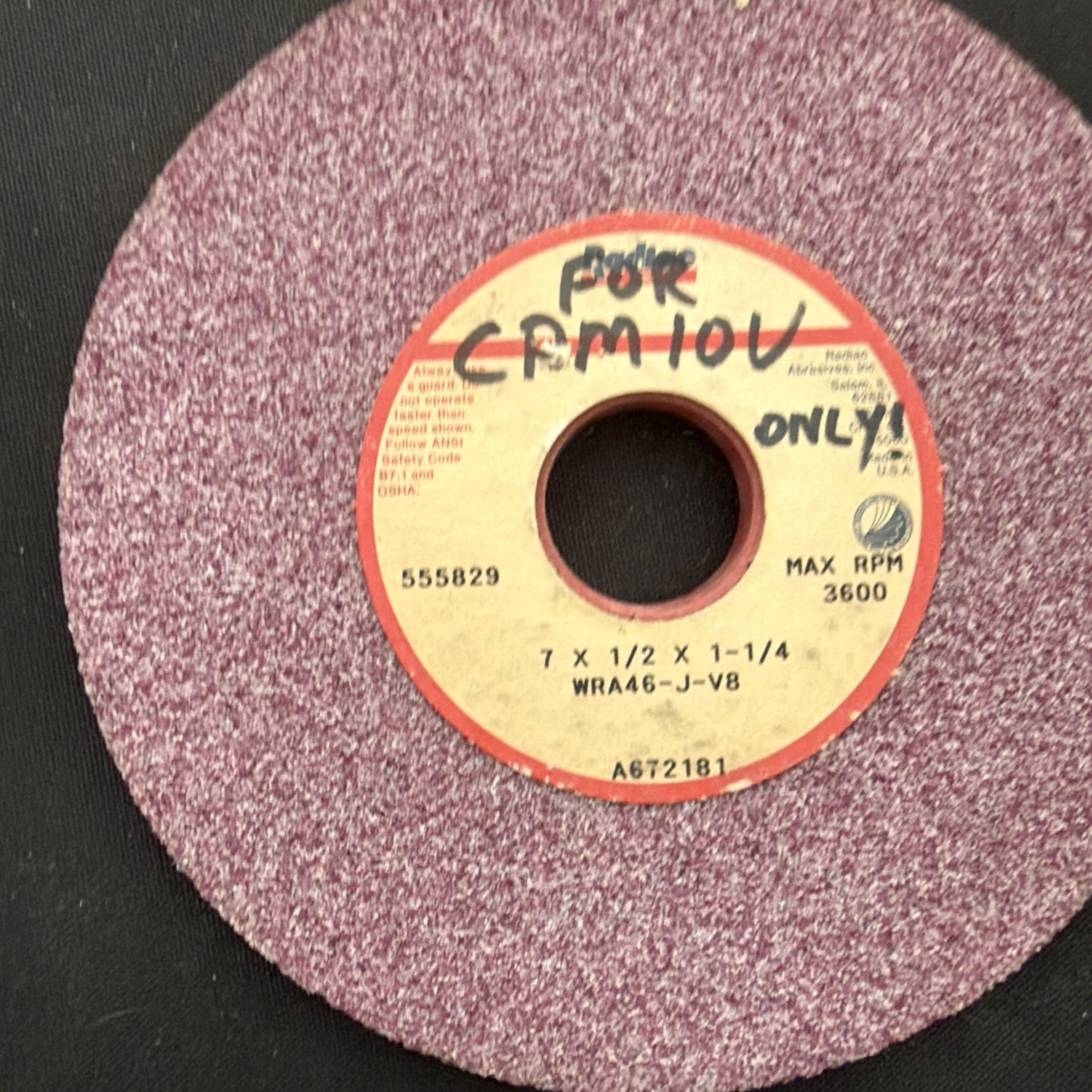 8- Norton, Cincy, MiscSurface Toolroom Grinding Wheel 7″x Misc 1-1/4 Arbor All