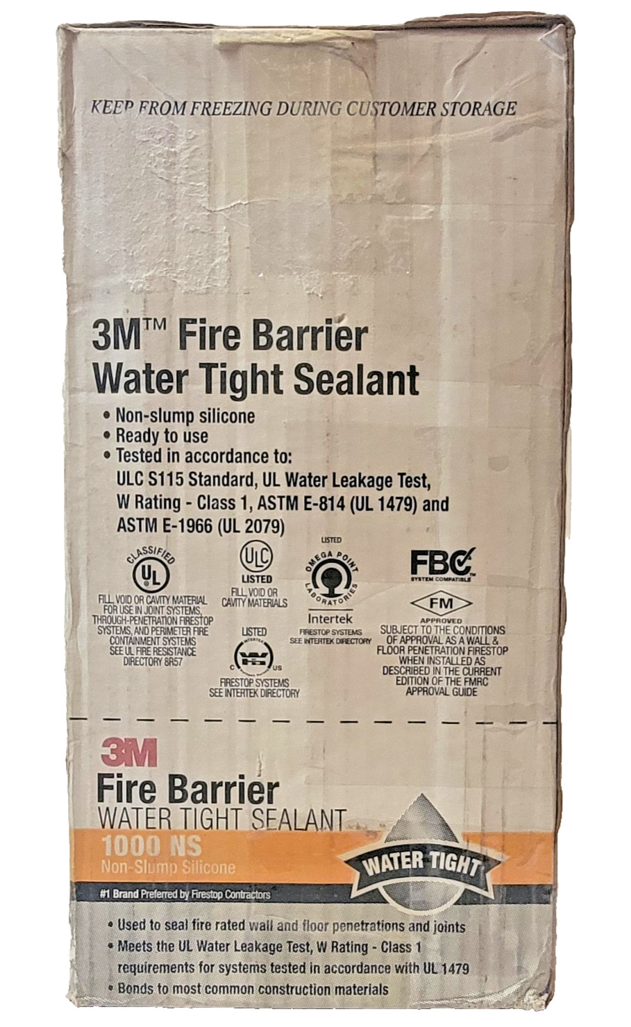 3M (Lot of 12) Fire Barrier H2O Tight Sealant 1000 NS Gray 10.1 fl oz Cartridge