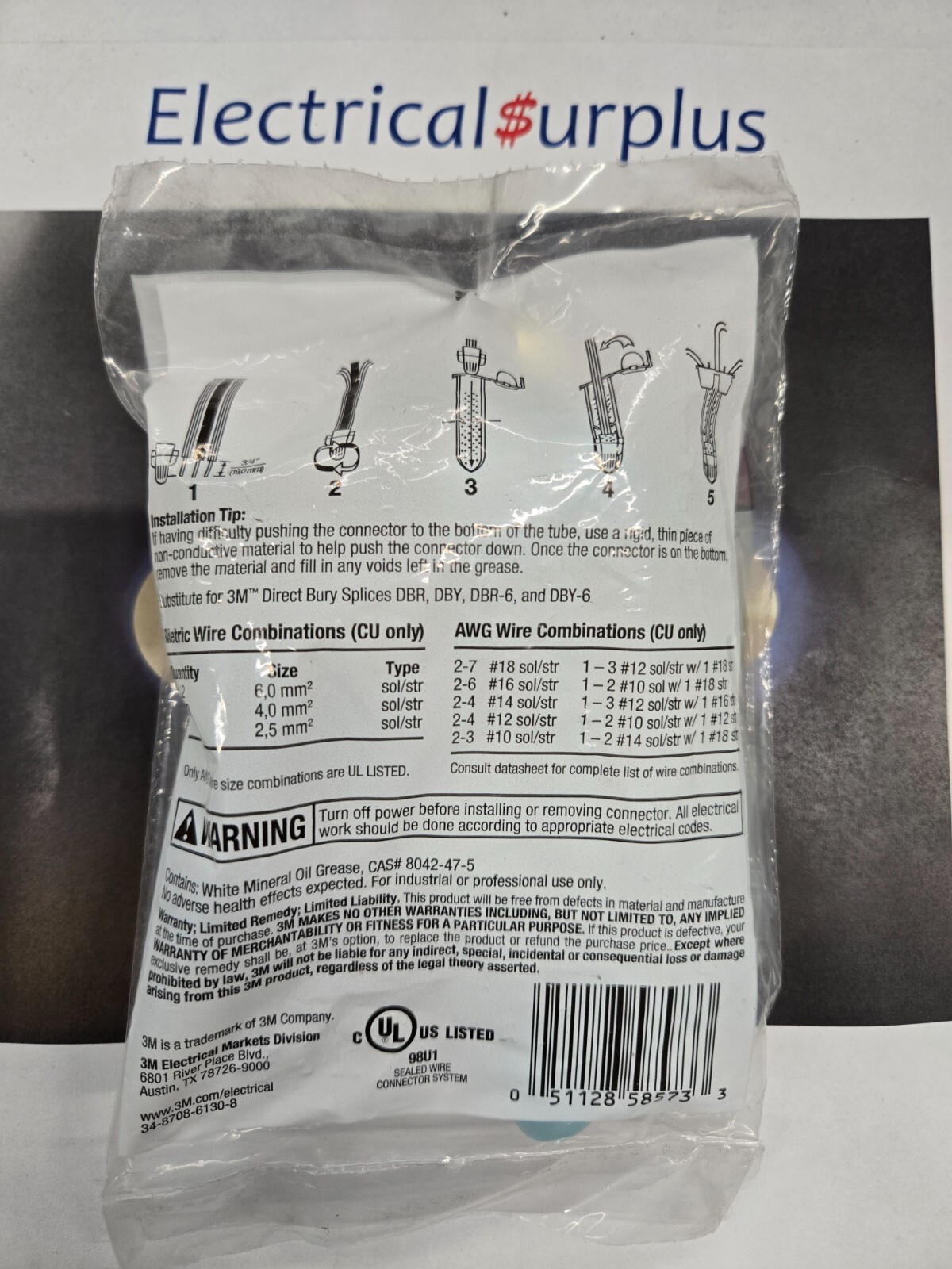3M DBR/Y-6 KIT Red/Yellow Bury Splice Kit, 18-10 AWG 2-Pack **Free Shipping**
