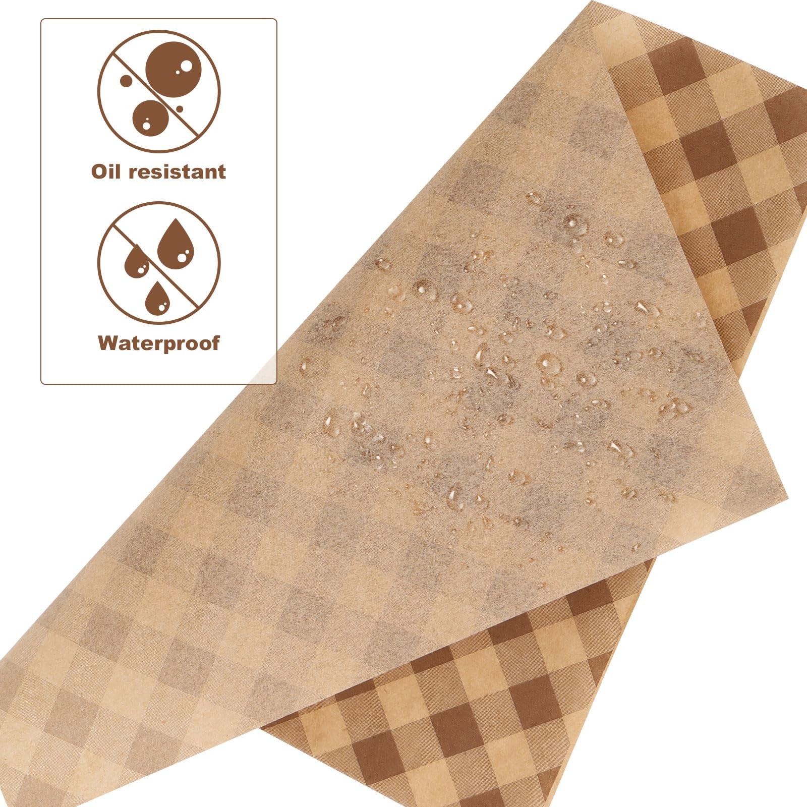 100pcs Waxed Deli Paper Sheets, 7.1×7.1 in Greaseproof Food Basket Liners Squ…