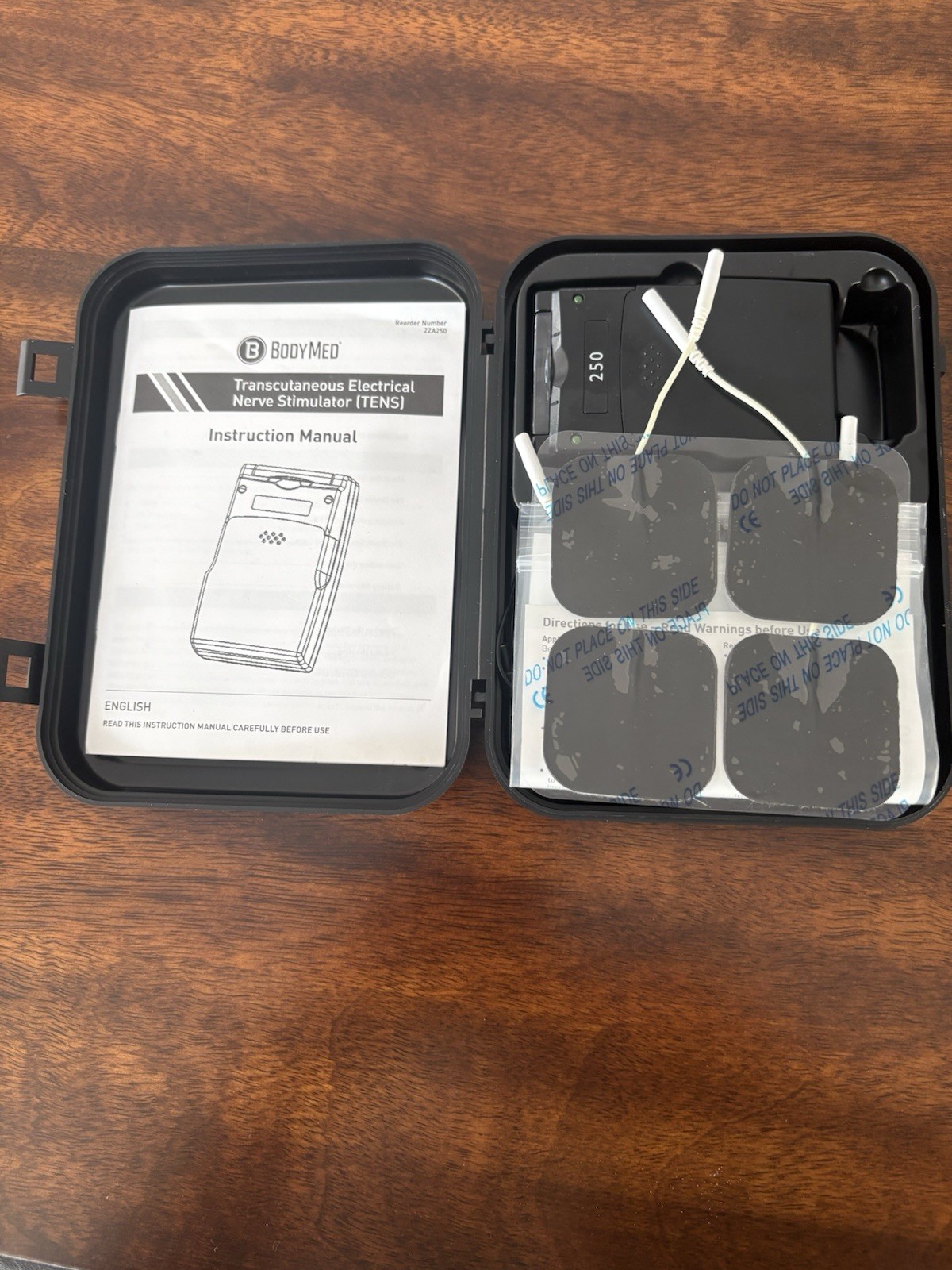 BodyMed 250 Analog TENS Unit 2 Channel Wearable with Electrodes & Accessories