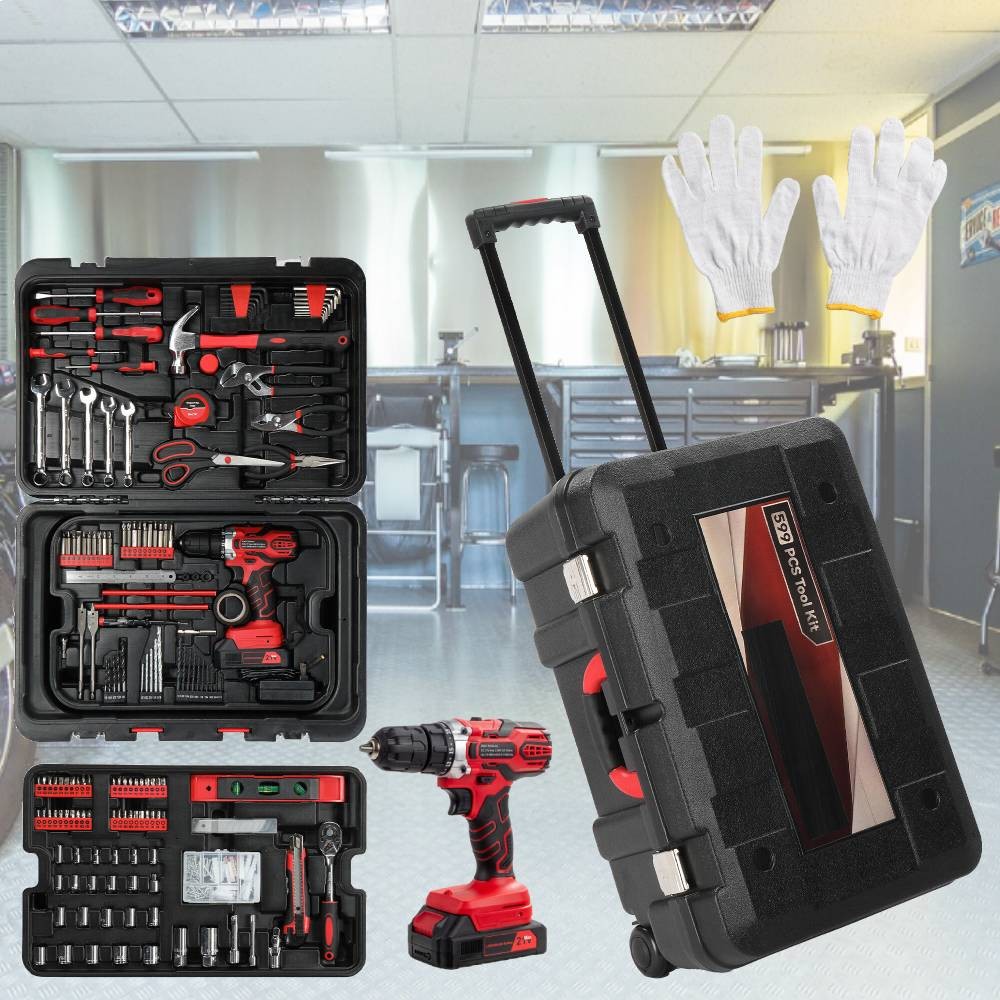 599 PCS Tool Set Mechanics Tool Kit Wrenches Socket w/ Trolley Case Box Organize