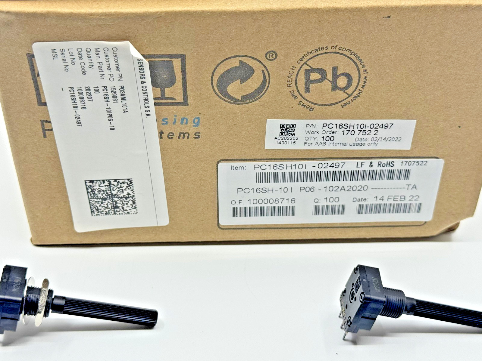 3 Pcs PC16SH-10IP06-102A2020 PIHER Potentiometer 1K Ω 1 Turn PCB 20% Linear