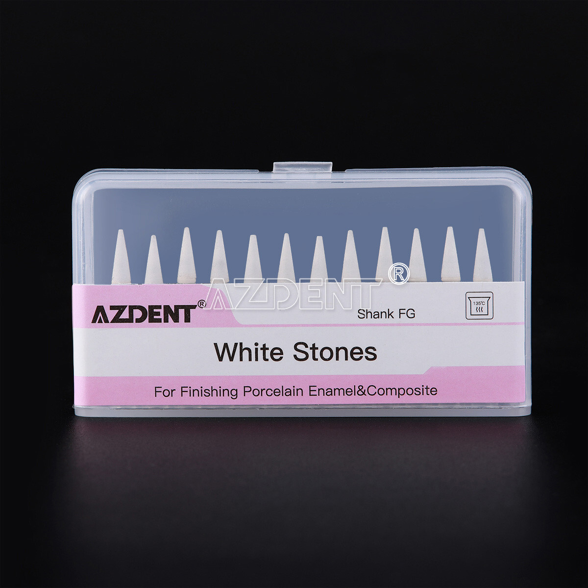 Dental Cone White Stone Polishing FG Burs Abrasion Points Polishers 12pcs/kit