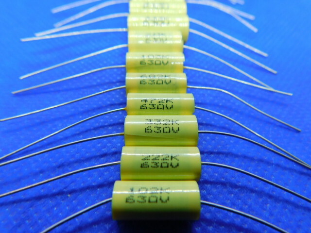 Elecsound – CBB20 – Axial Film Capacitors – 630v 0.001-1.0uF values – 10 Pieces