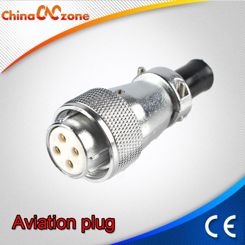 Aviation plug H20 4 Core Ceramic Plug for CNC 2.2 KW Laser Machine Spindle Motor
