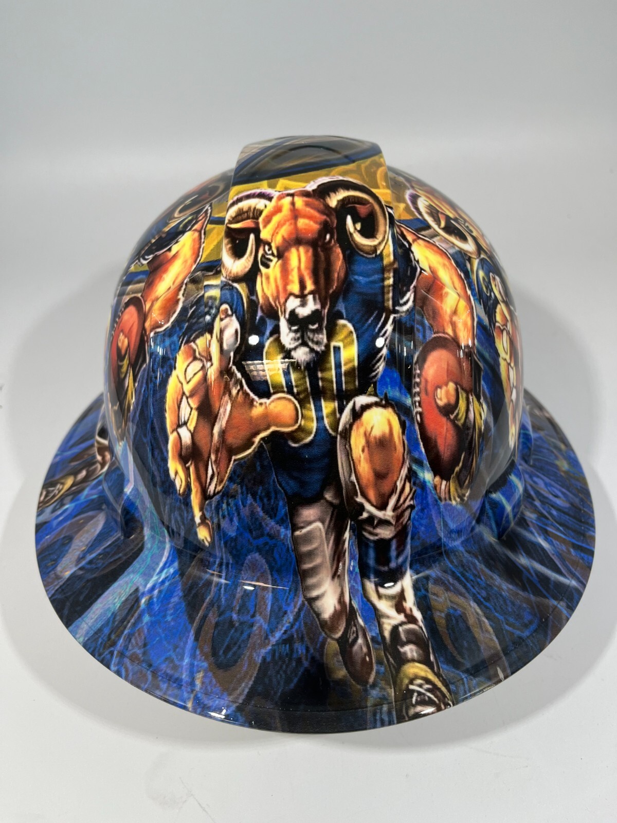 New Full Brim Hard Hat Custom Hydro Dipped LOS ANGELES RAMS LA