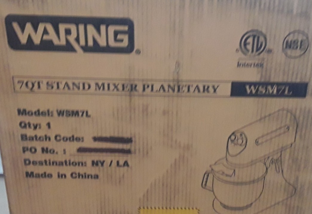 Brand New! WARING WSM7L Commercial Luna Planetary Countertop 7Qt Stand Mixer