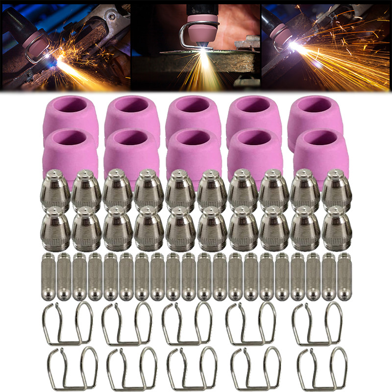 60 pcs Plasma Cutter Torch Consumables Kit for SG-55, AG-60, WSD-60 CUT50