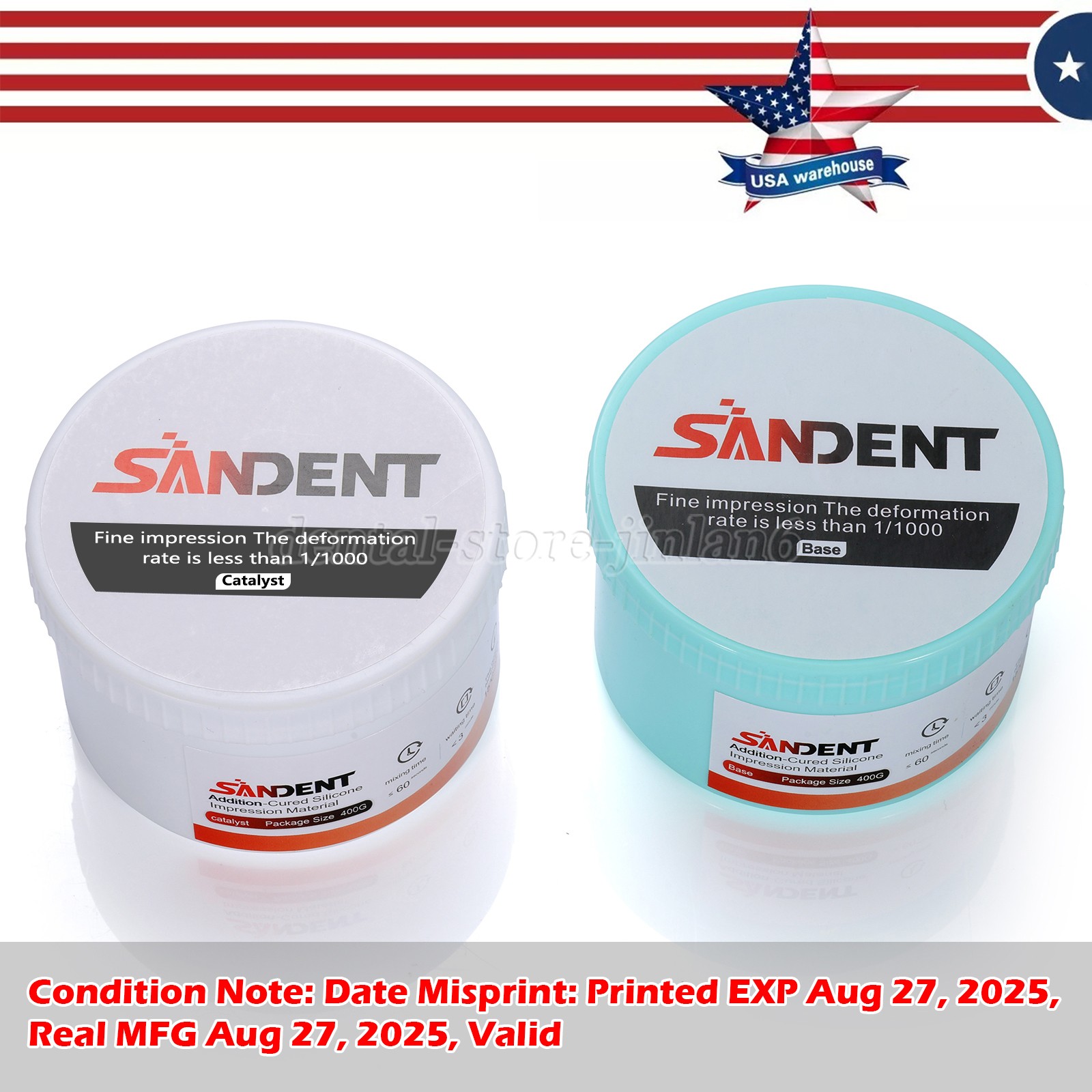 Dental Putty Fast Set PVS VPS Impression Material Silicon Base+Catalystst SA