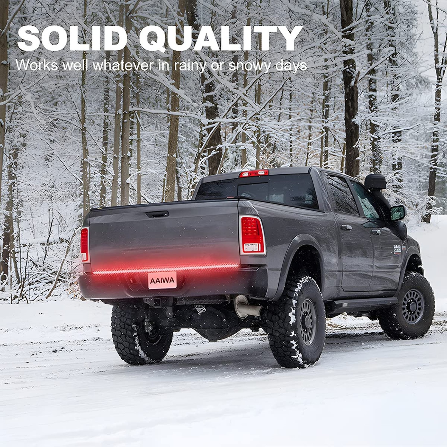 Truck Tailgate Light Bar, LED Single Row Tailgate Light Strip with Red Runnin…
