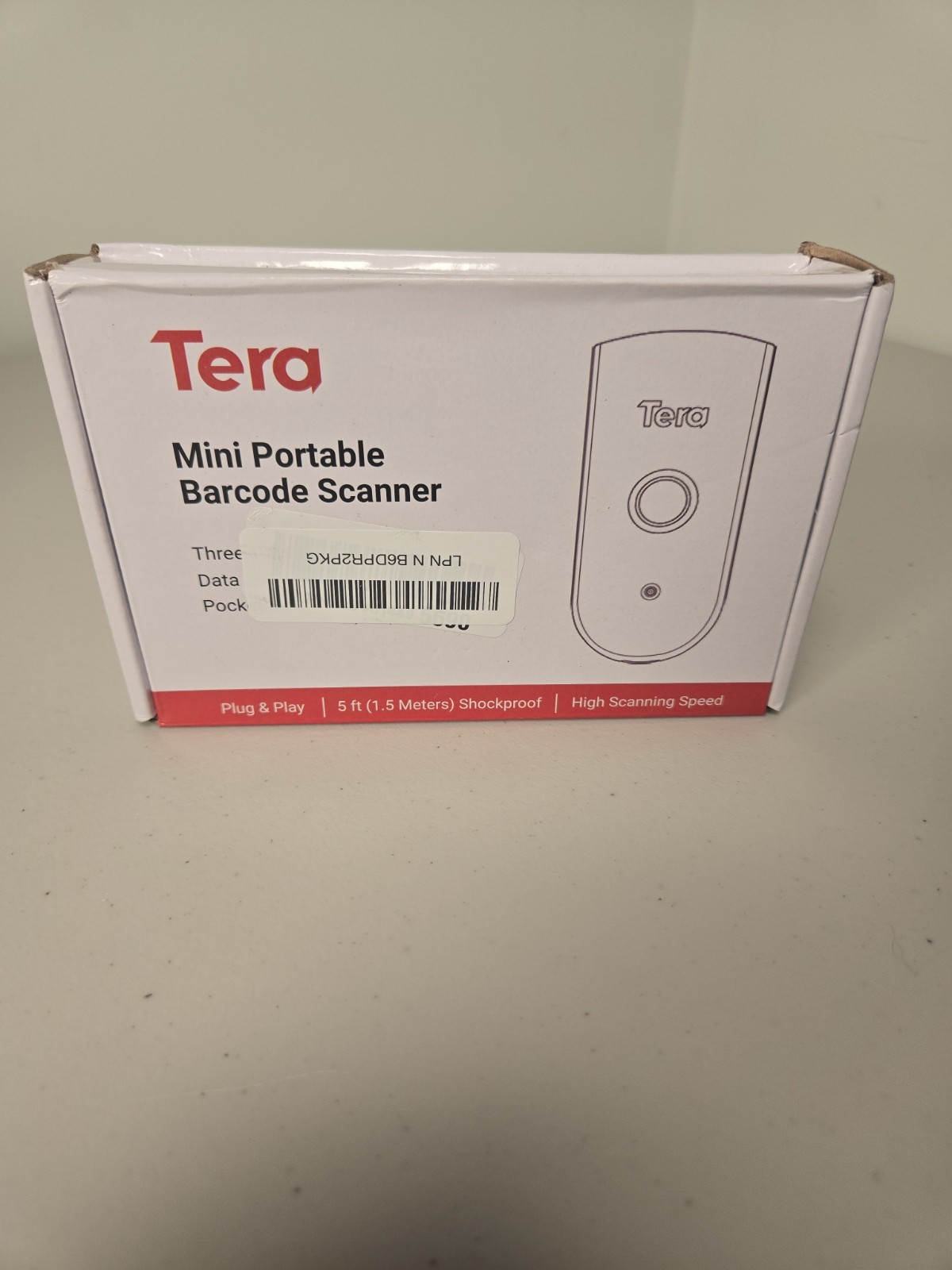 Tera Model 1200 Mini Portable Barcode Scanner – USB, Plug & Play, Dongle, Manual